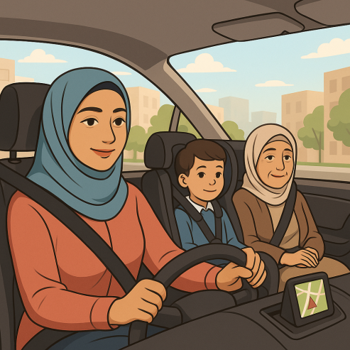 راننده زن برای سرویس کودک یا مادر