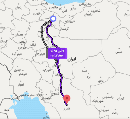 سفر بینشهری به شیراز، اصفهان، مشهد