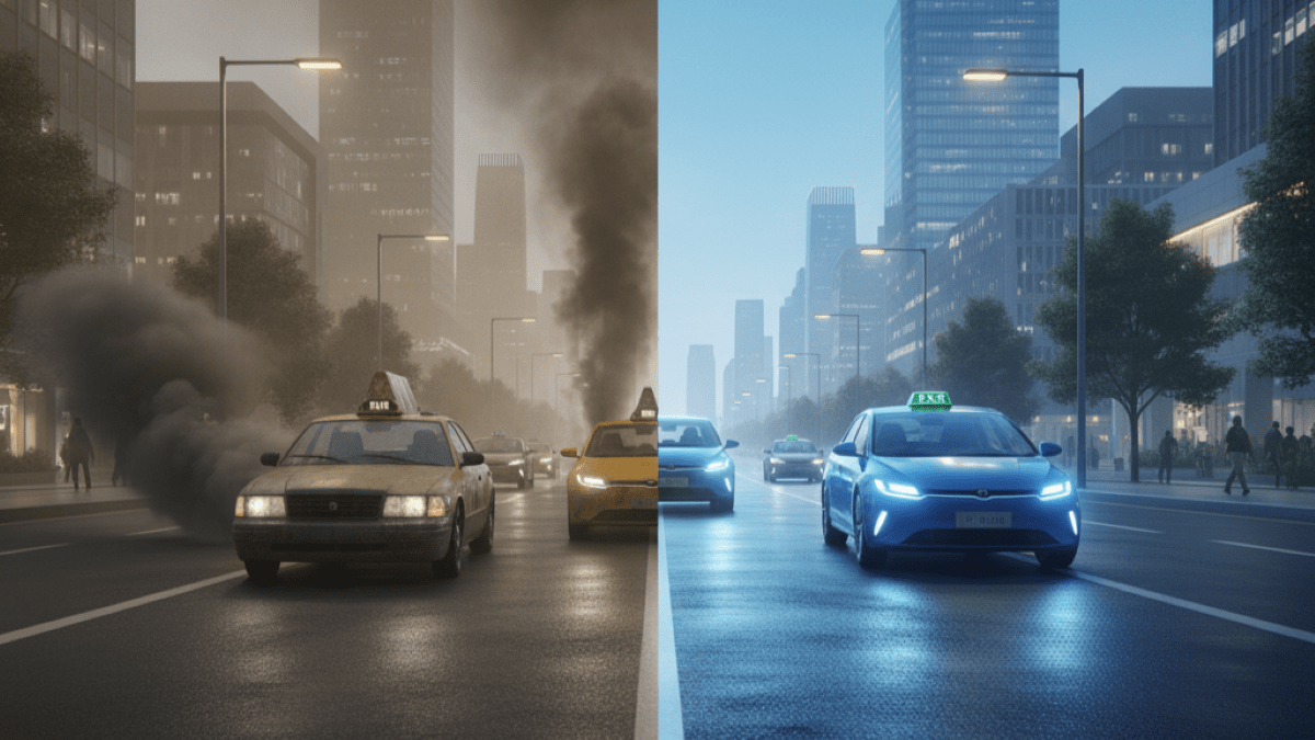 🚗⚡️انقلاب ساکت شهر: نقش تاکسی‌های برقی در کاهش آلودگی هوا، صوتی و کربن شهری؛ راهنمای جامع برقی‌سازی ناوگان